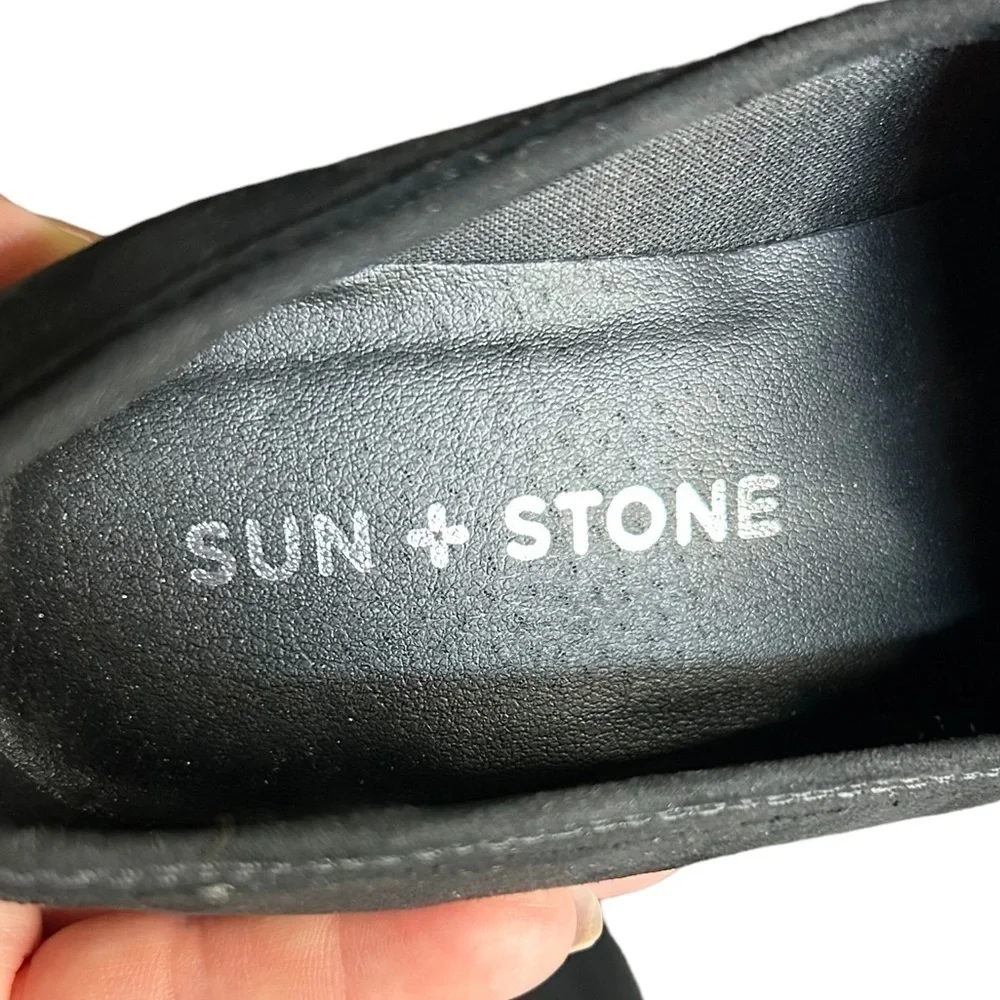 Sun + Stone Maycee Black Lug Sole Loafer Pumps Size 5